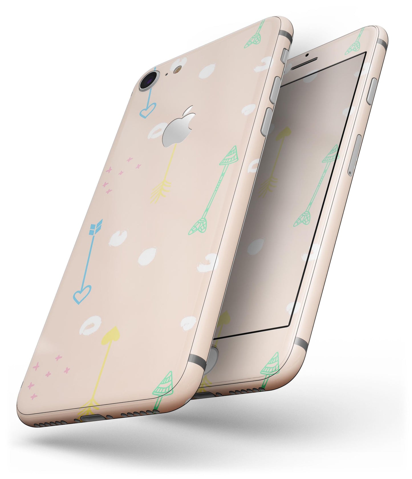 Colorful Cartoon Arrows Over Coral - Skin-kit for the iPhone 8 or 8