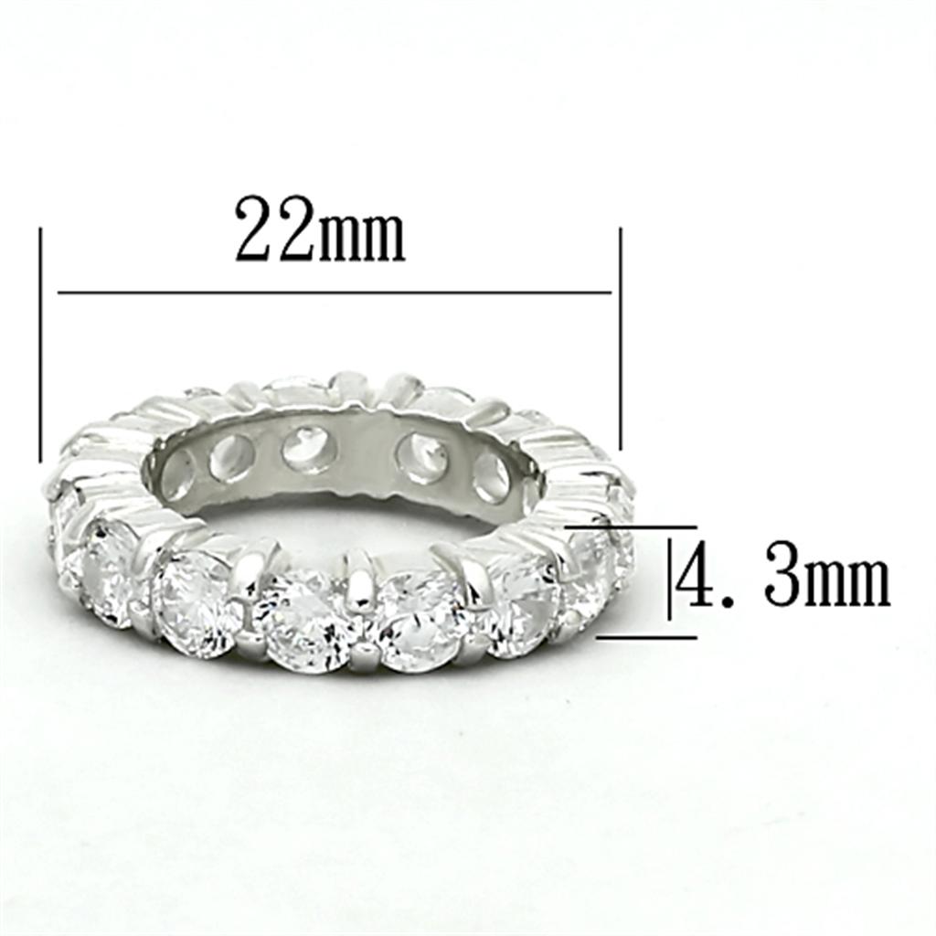 LOAS932 - Silver 925 Sterling Silver Ring with AAA Grade CZ in Clear
