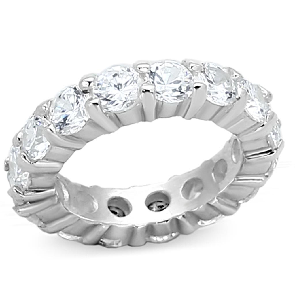 LOAS932 - Silver 925 Sterling Silver Ring with AAA Grade CZ in Clear