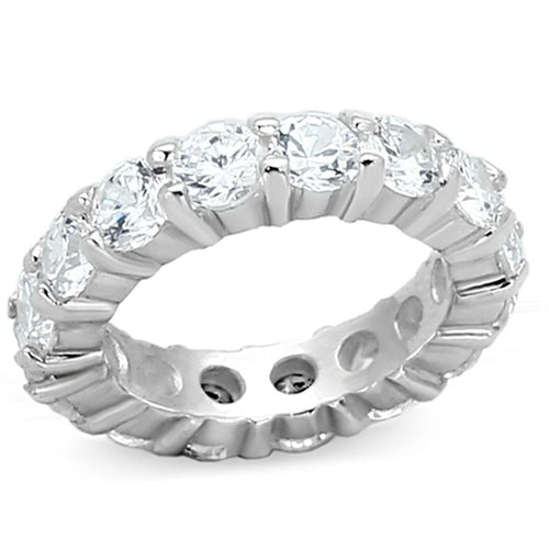 LOAS932 - Silver 925 Sterling Silver Ring with AAA Grade CZ in Clear