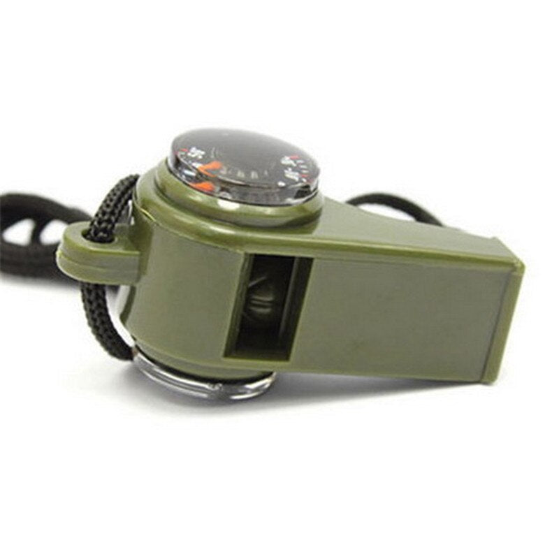 Three-in-one outdoor survival whistle