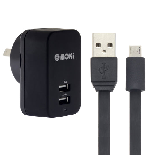 MOKI Micro-USB Syncharge Cable + Wall