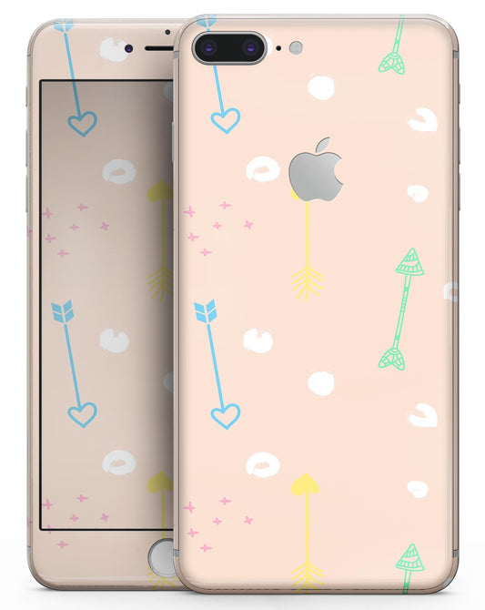Colorful Cartoon Arrows Over Coral  - Skin-kit for the iPhone 8 or 8
