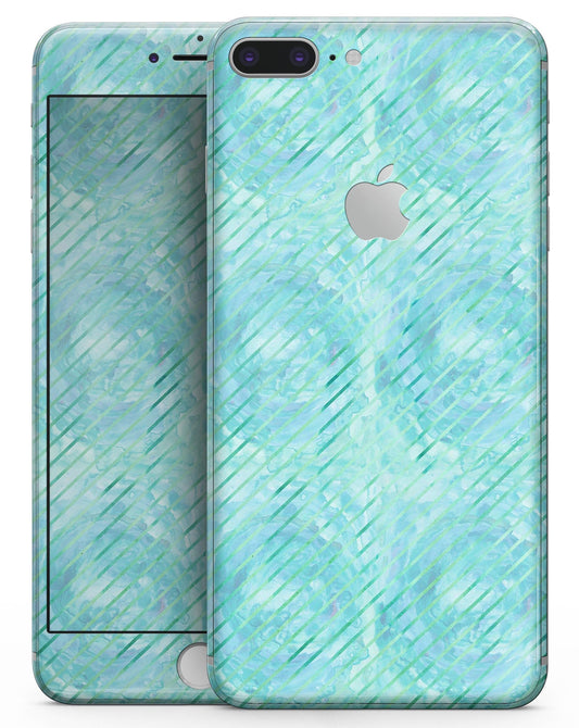 Green Watercolor Swirls and Diagonal Stripes Pattern - Skin-kit for
