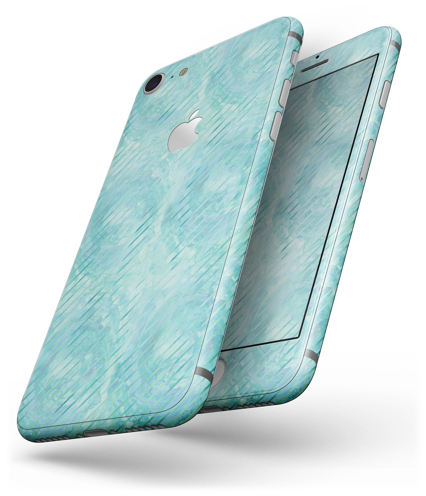 Green Watercolor Swirls and Diagonal Stripes Pattern - Skin-kit for