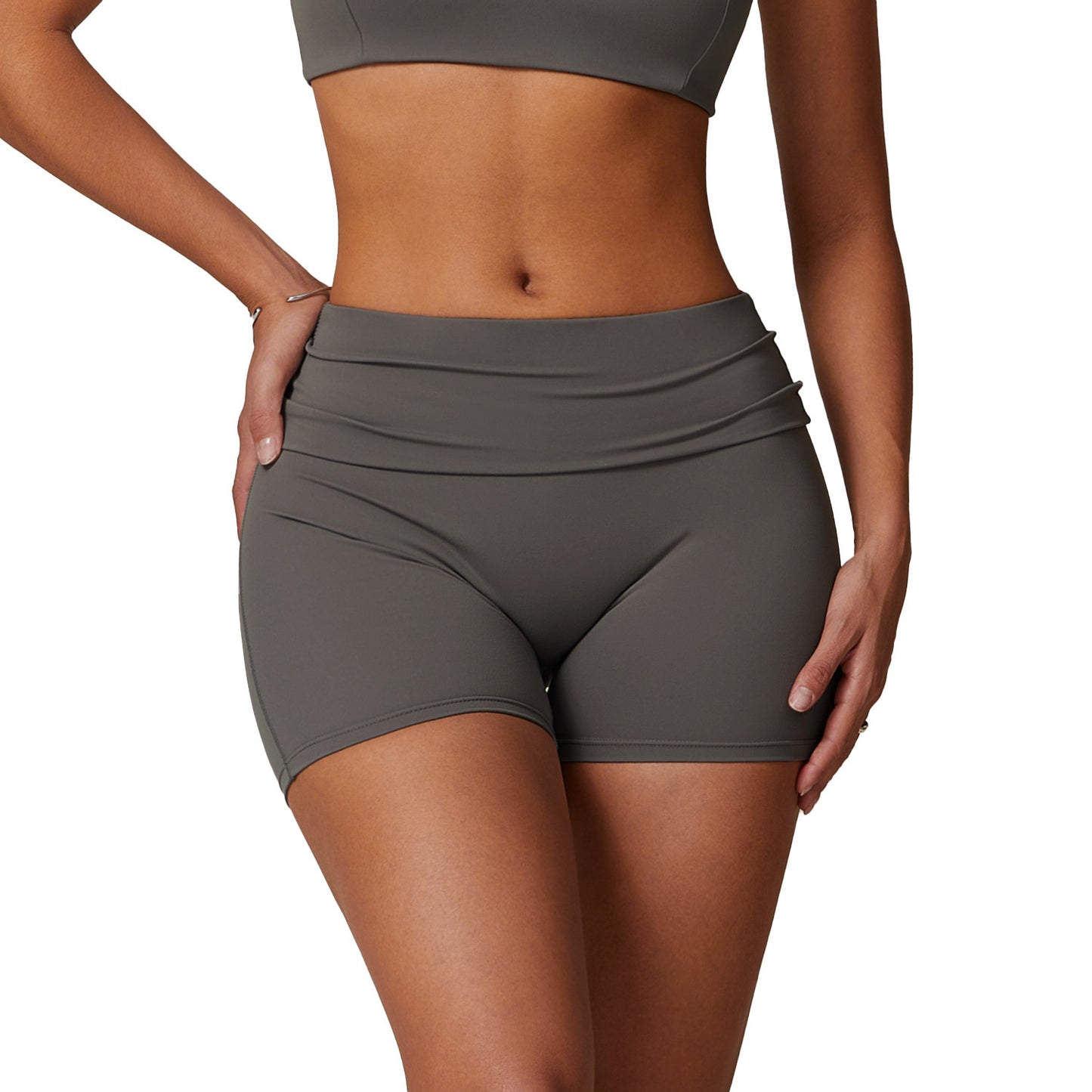 Outer Wear Folding High Waist Hip Lift Fitness Pants